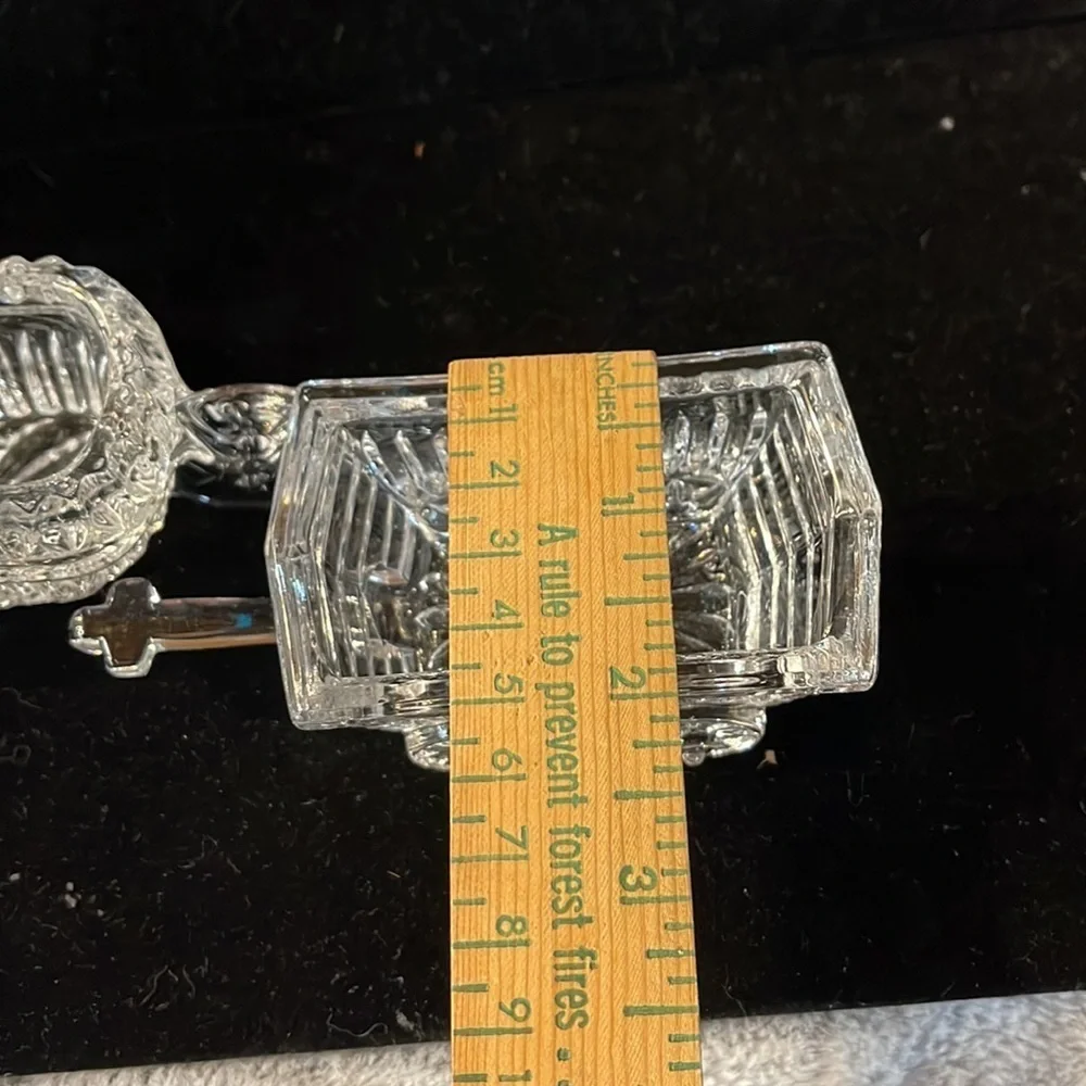 Lead Crystal Wheelbarrow & Hand Cart/Goat Cart Great for storing Sweetener Pkts